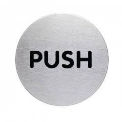 Durable 4900 Push Pictogram Stainless Steel Round , 65mm 